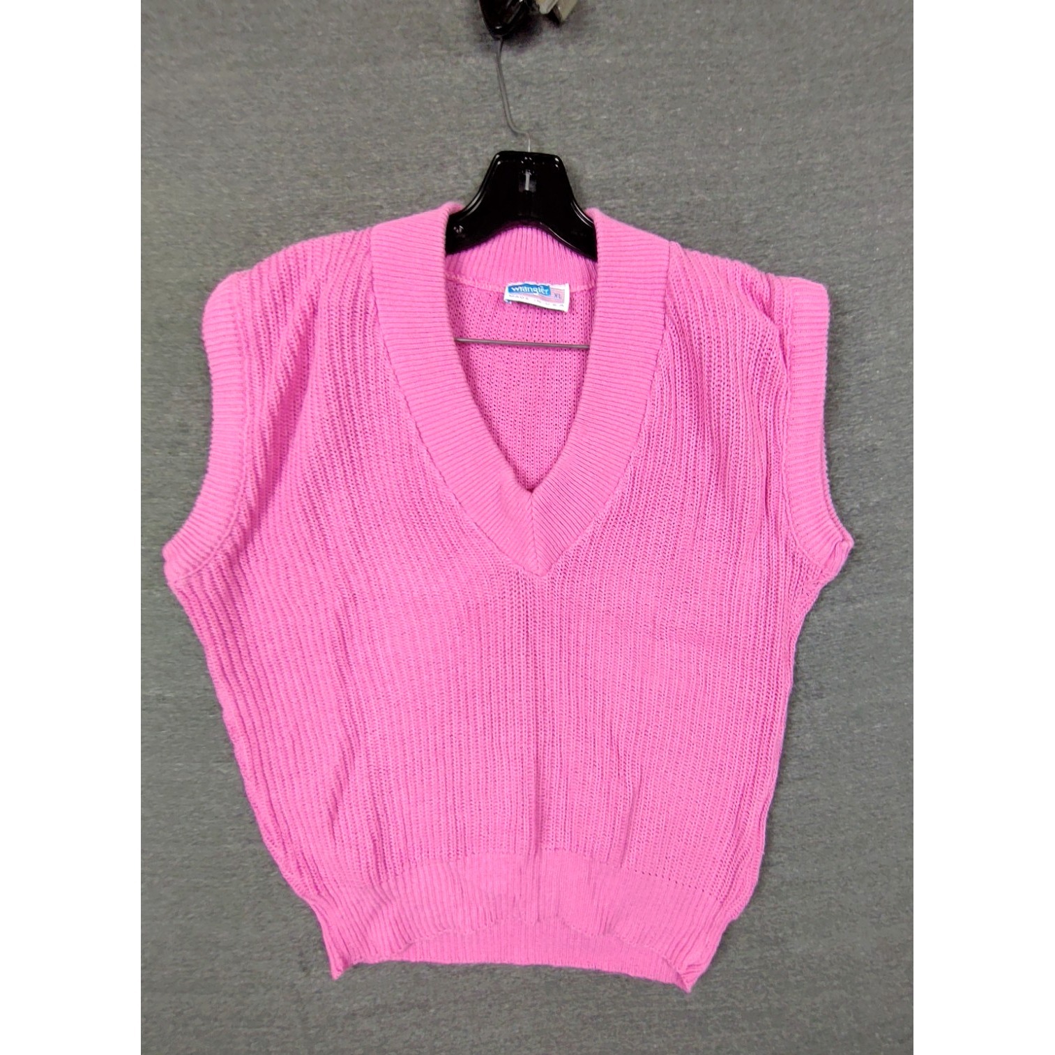 Vtg Wrangler Womens Sweater Xl Pink Knit Pullover Usa Made Western Cabincore